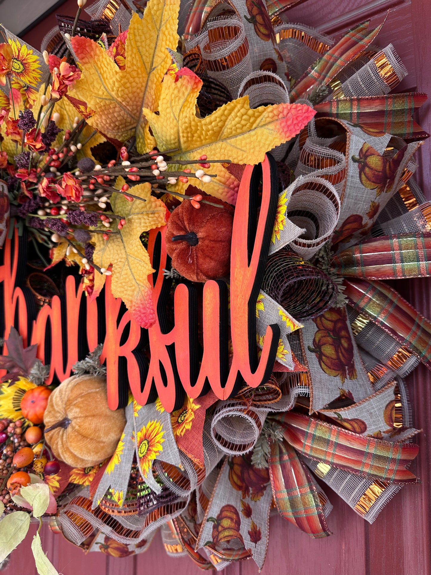 Sunflower Harvest “Thankful” Wreath