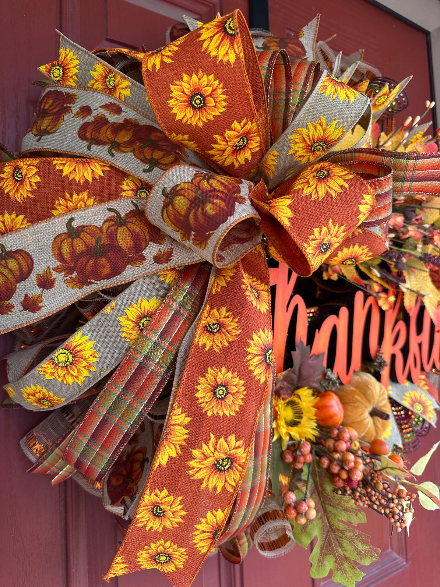 Sunflower Harvest “Thankful” Wreath