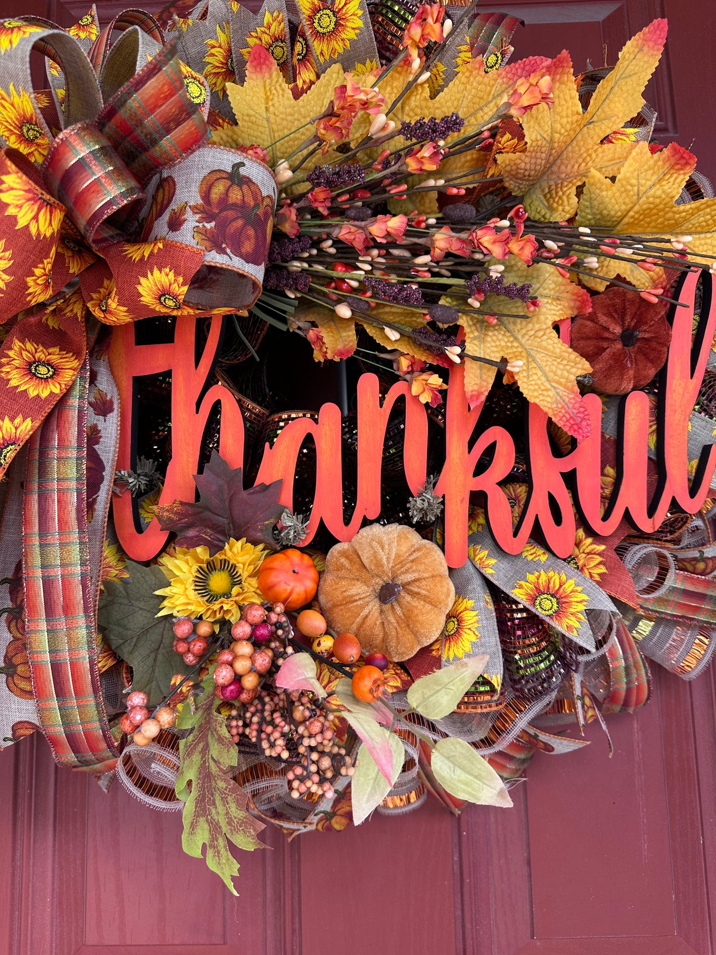 Sunflower Harvest “Thankful” Wreath
