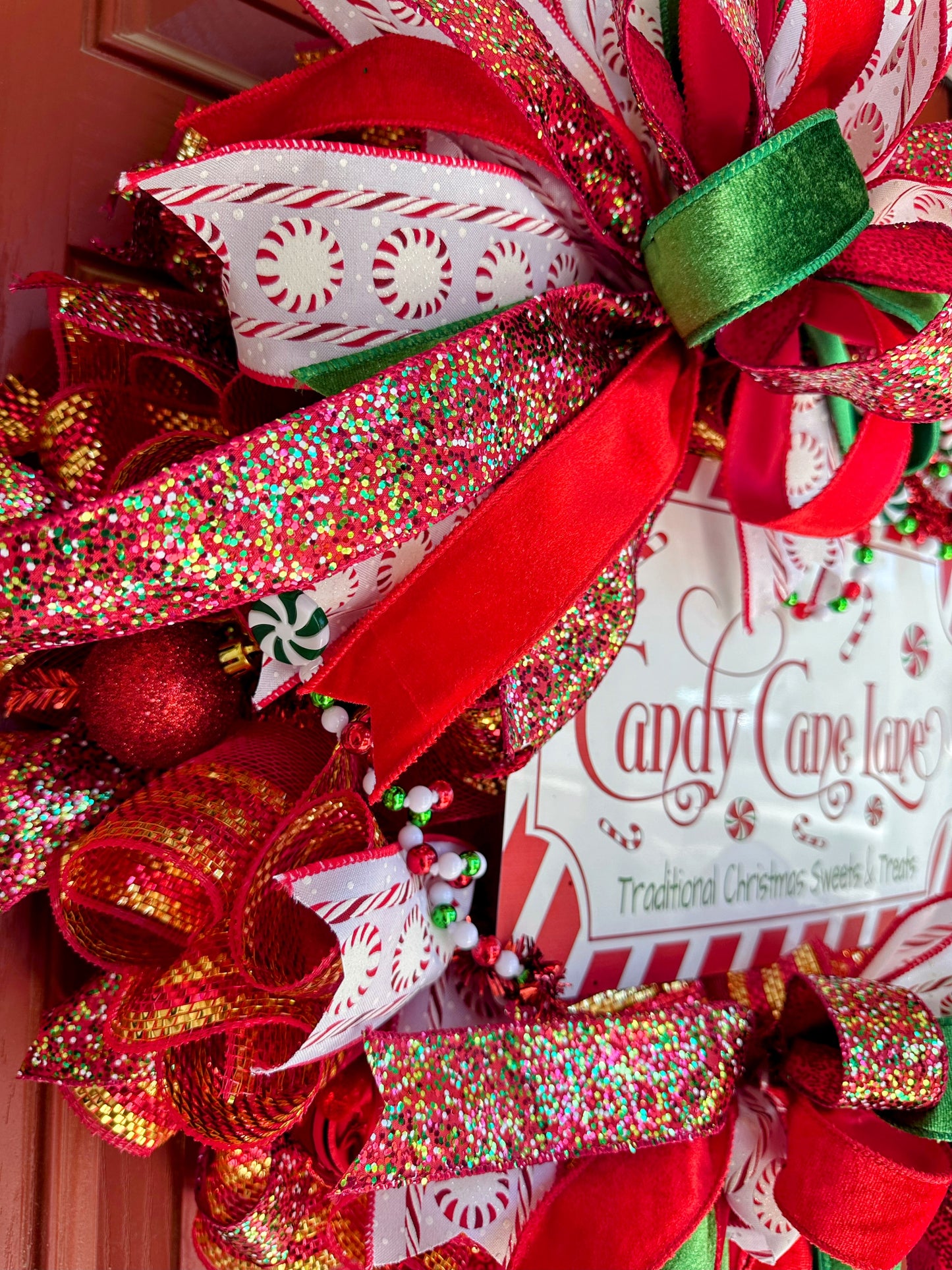 🎄 Candy Cane Lane Christmas Wreath