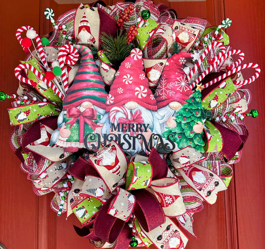 🎅 Whimsical Christmas Gnome Wreath