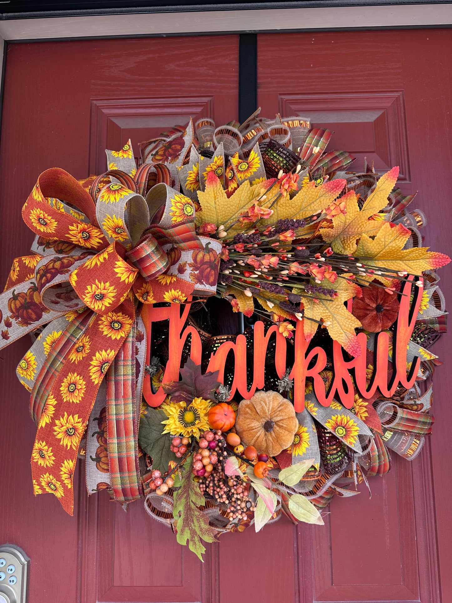 Sunflower Harvest “Thankful” Wreath