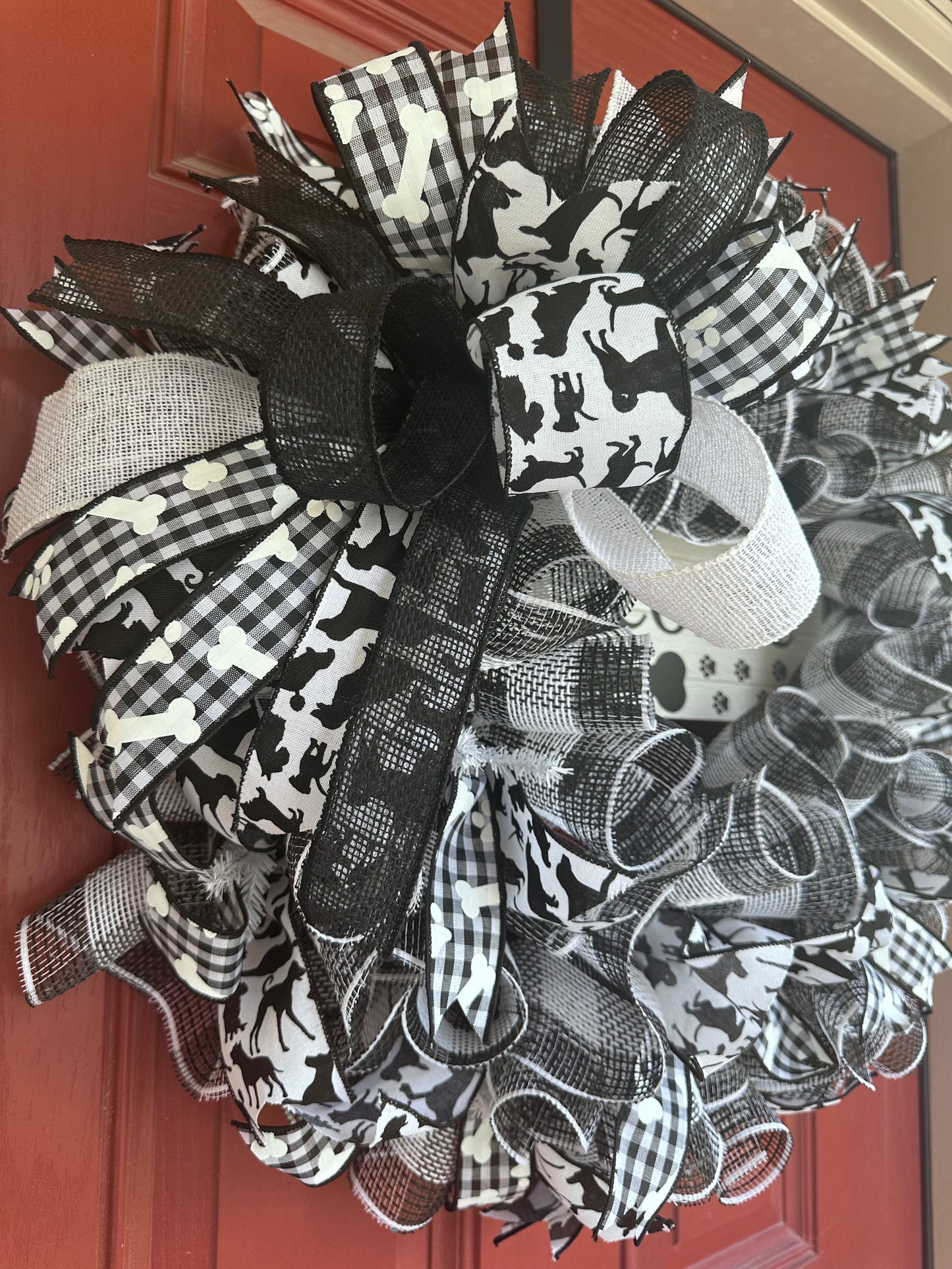 Welcome dog bone wreath