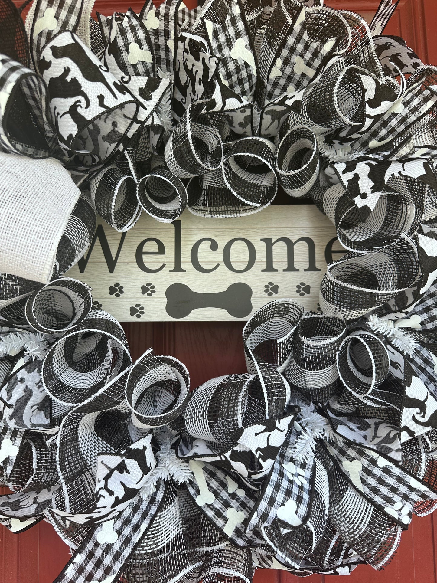 Welcome dog bone wreath