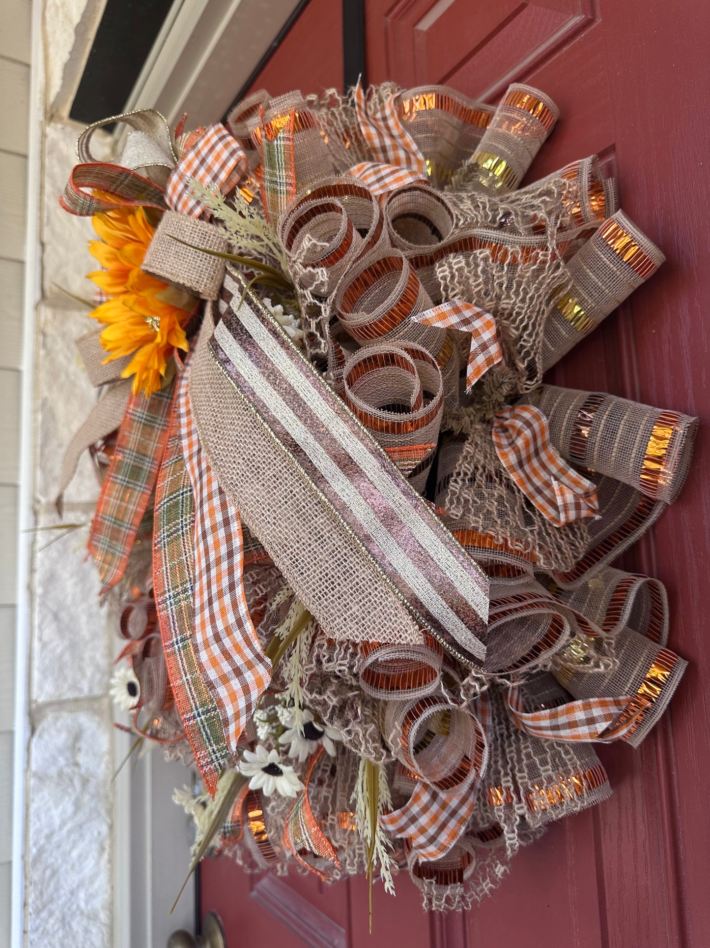 Thanksgiving Sunflower Pumpkin Wreath