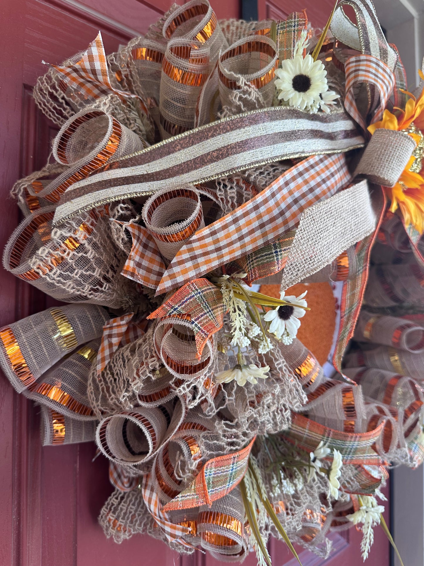 Thanksgiving Sunflower Pumpkin Wreath