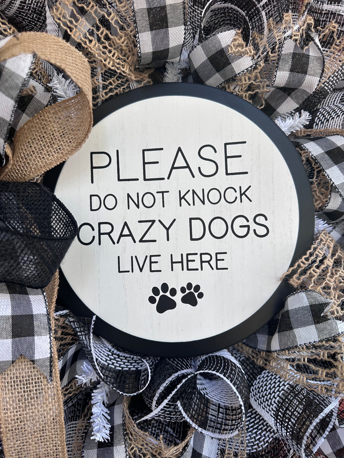 Crazy Dogs live here wreath