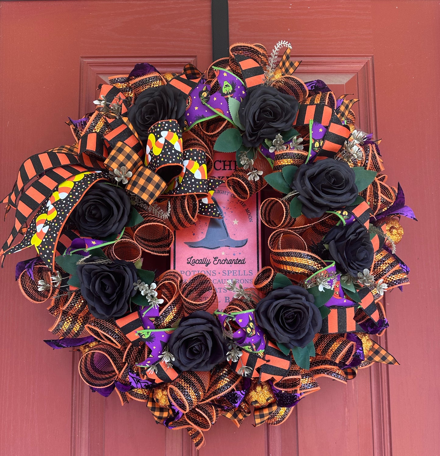 Halloween Witch hat sign wreath